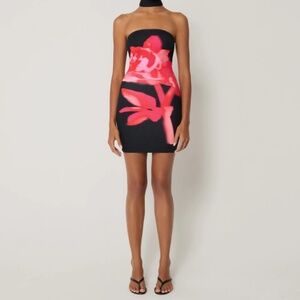 Khy x Loannes Black Peony Mini Dress
